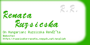 renata ruzsicska business card